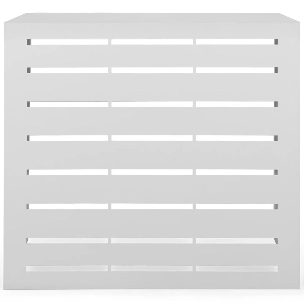 IDMarket - Copertura per climatizzatore 95 x 50 x 80 cm in metallo bianco, protezione per l'unità esterna della pompa di calore