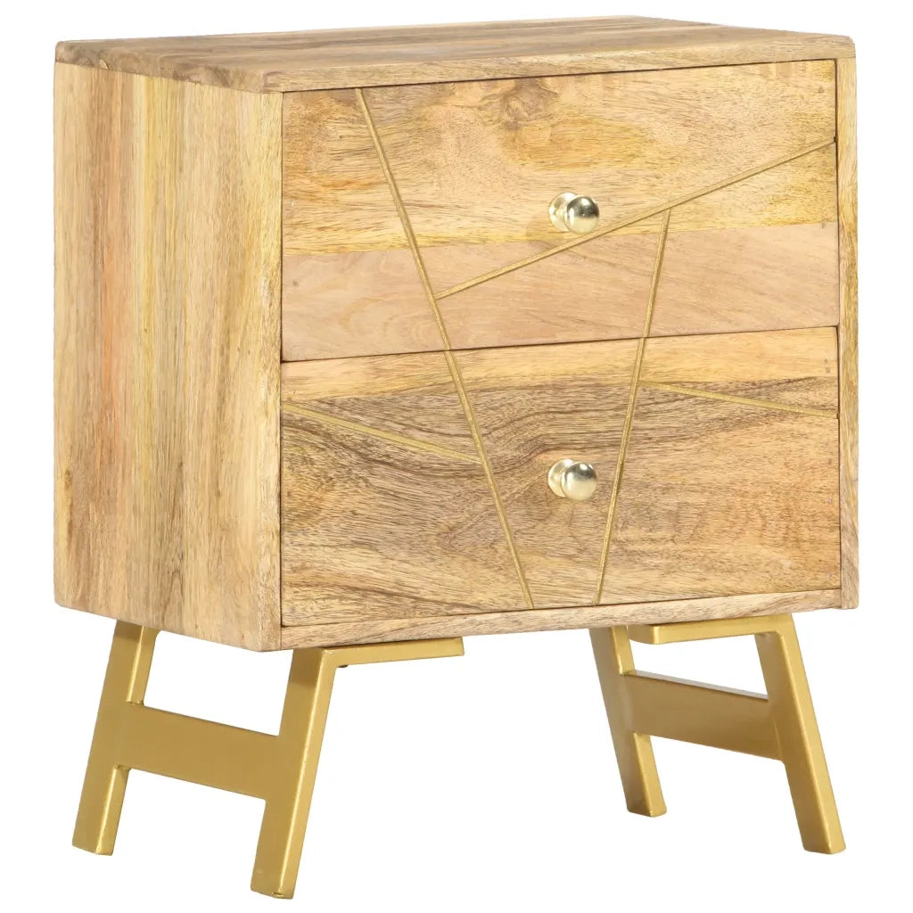 Comodino 40x30x50 cm in Legno Massello di Mango cod mxl 56611