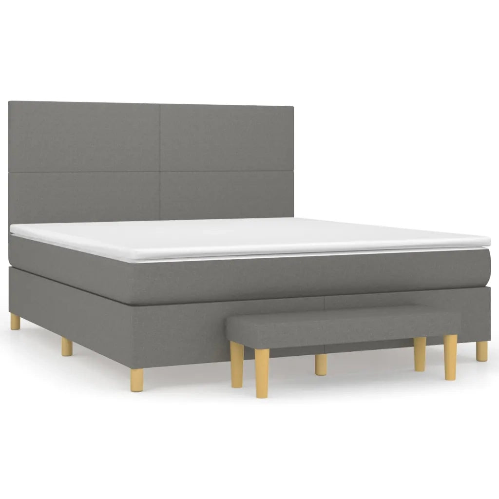Giroletto a Molle con Materasso Grigio Scuro 180x200 cm Tessuto 3137014
