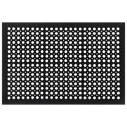 Zerbino rettangolare antiscivolo resistente 60 x 90 cm adatto per uso interno ed esterno finitura opaca in gomma nera 02_0046194
