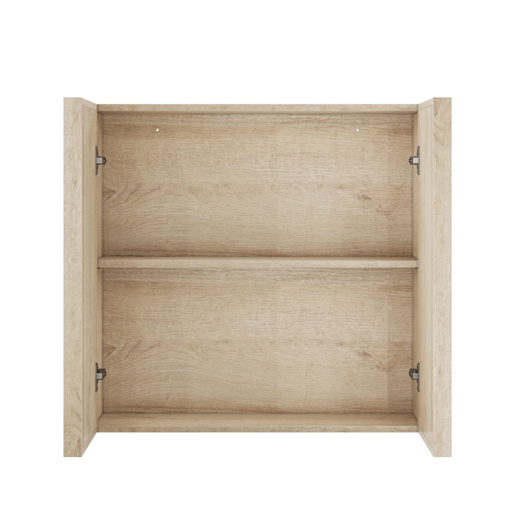 Mobile pensile da bagno a due ante in MDF effetto rovere