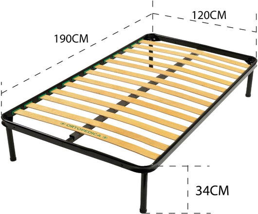 Rete Letto a Doghe Ortopedica 120x190cm 13 Listelli in Legno