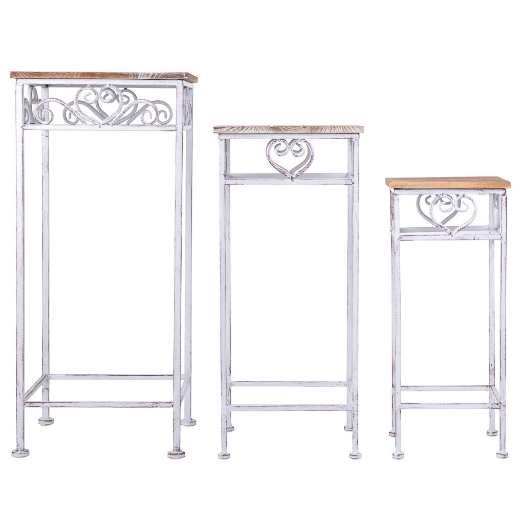 Set portavasi per fiori 3 pezzi beige, 32x32x71h cm