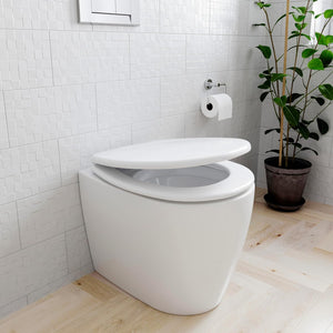 Copri Water Tavoletta WC Universale Legno Mdf Cerniere Cromate Antiruggine