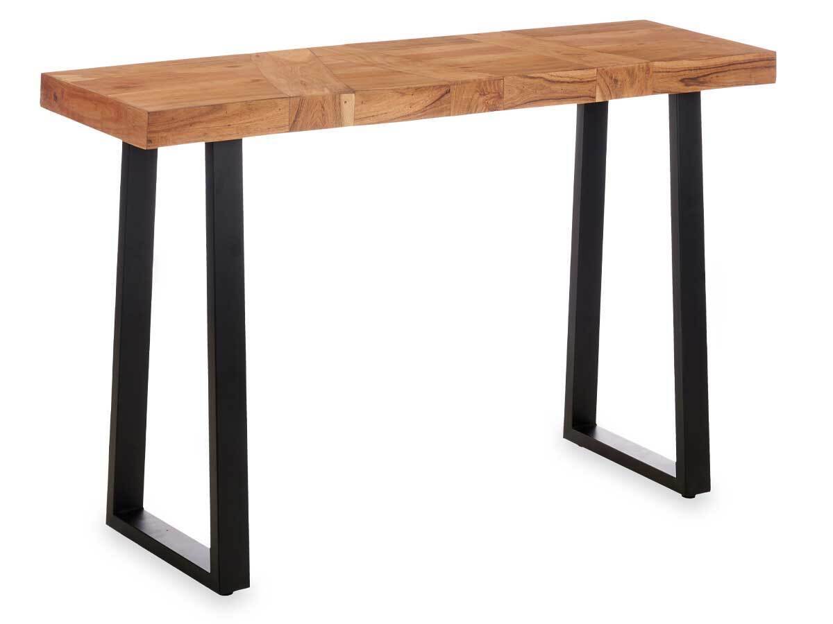 Tavolo Consolle Ingresso Salone Corridoio 110 x 35 H77cm Legno Massello e Metallo