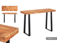 Tavolo Consolle Ingresso Salone Corridoio 110 x 35 H77cm Legno Massello e Metallo