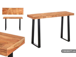 Tavolo Consolle Ingresso Salone Corridoio 110 x 35 H77cm Legno Massello e Metallo