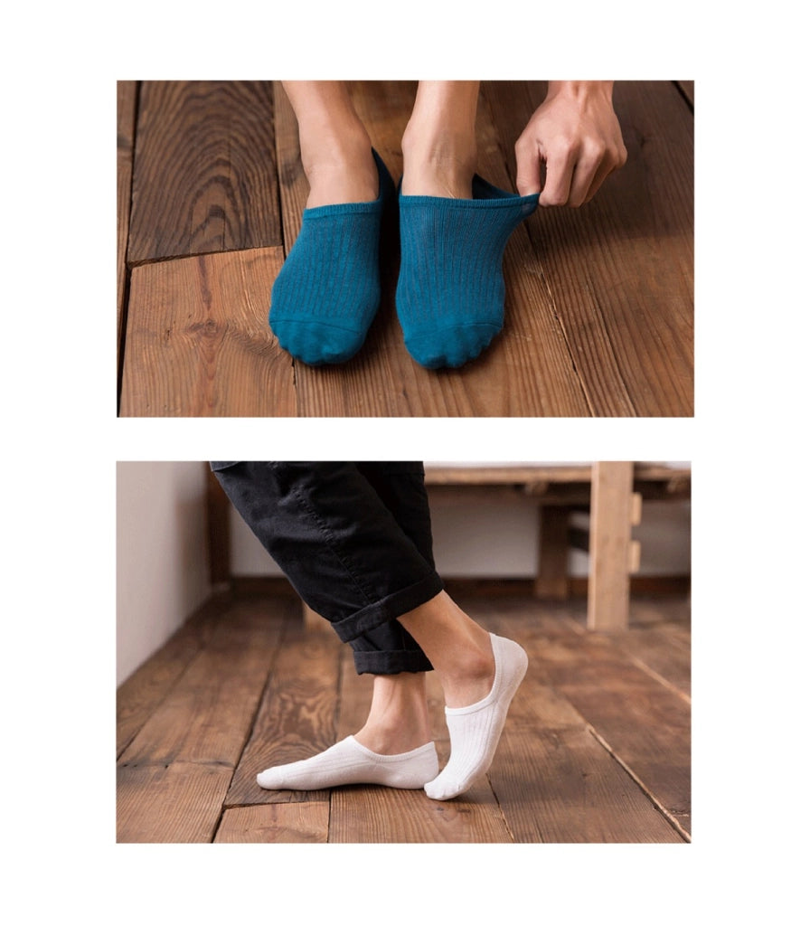 Calzini Invisibili Sottili Antiscivolo in Cotone Unisex | Silicone Antiscivolo sul Tallone | Taglia 36–43 EU