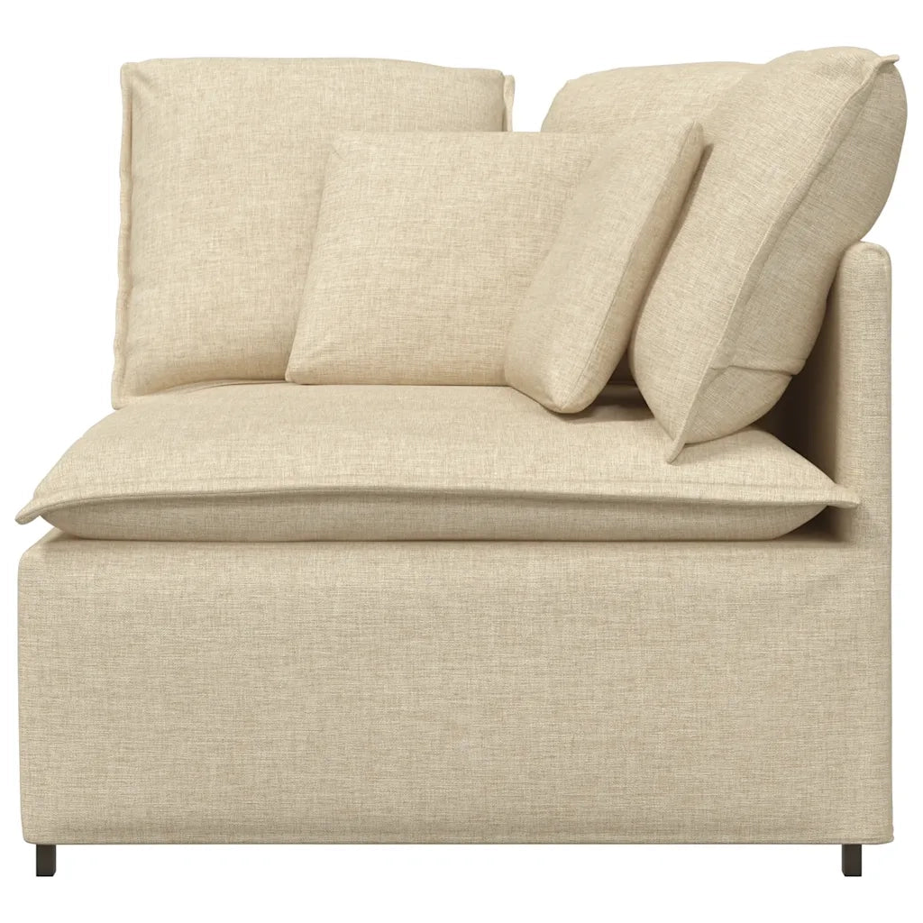 Modulo Angolare Divano Modulare con Cuscini Crema 100 cm 4104453