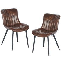 Set 2 Sedie da Pranzo in Ecopelle Marrone Ergonomica Poltrone Sedie Ufficio Casa
