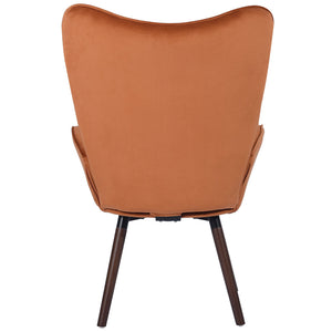 Poltrona Design Scandinavo schienale Alto Velluto Terracotta Velluto Sedia Lounge