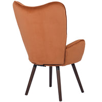 Poltrona Design Scandinavo schienale Alto Velluto Terracotta Velluto Sedia Lounge