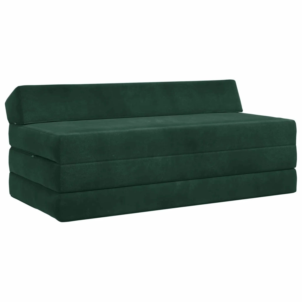 Divano Letto Pieghevole Verde Scuro 120 x 60 x 49 cm Tessuto