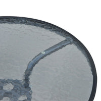 Tavolo Rotondo in Vetro Temperato, da Giardino, Φ60 x 70cm (Nero)