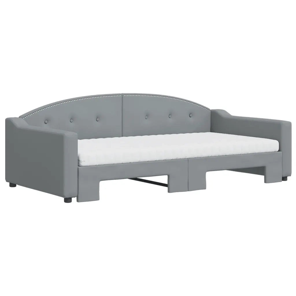 Divano Letto Estraibile Materassi Grigio Chiaro 100x200 Tessuto 3197553