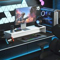 Supporto per Monitor 3 Vani 100x27x15 cm in Legno Bianco