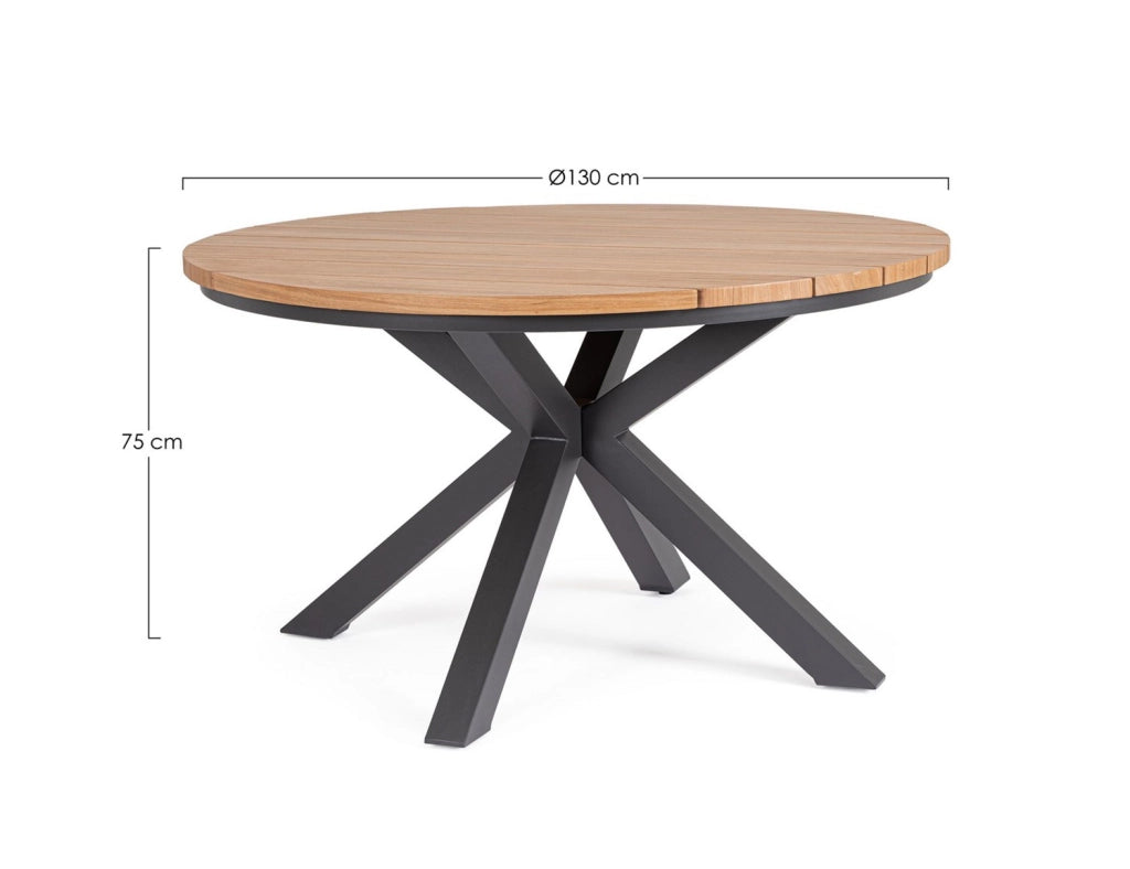 Tavolo da Esterno Ø130x75h cm in Alluminio Zelmar Antracite