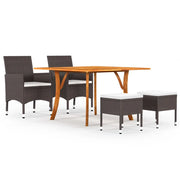 Set Mobili da Pranzo per Giardino 5 pz Marrone cod mxl 69163