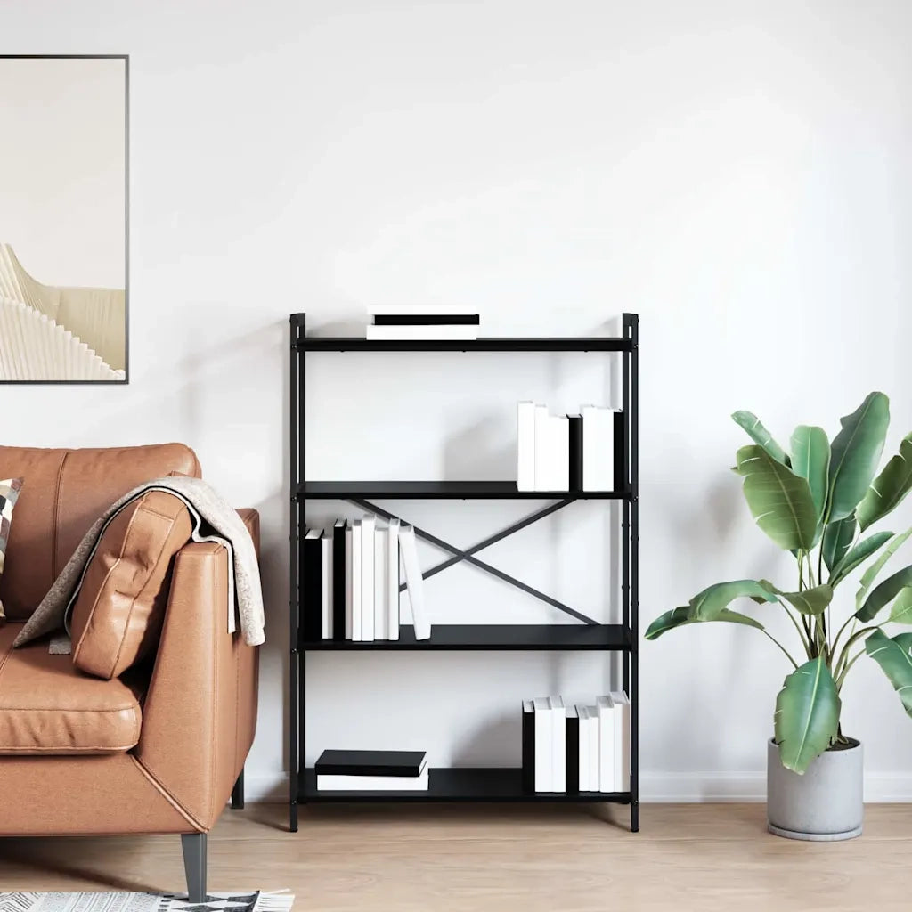 vidaXL Libreria Rovere nero 80 x 30 x 118 cm Legno multistrato