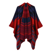 Sciarpa/stola da donna autunno/inverno, versatile, due in uno: calda mantella in cashmere double-face per viaggi e campeggio.