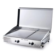 Doppia Piastra di Cottura con Cover Ompagrill Plancha Double 0471/M Alimentazione a Gas GPL e Metano con Accensione