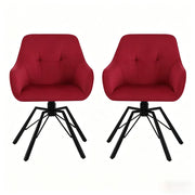 Sedia da pranzo girevole 57 x 82,5 x 54 cm velluto bordeaux, set da 2