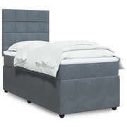 vidaXL Giroletto a Molle con Materasso Grigio Scuro 80x200 cm Velluto