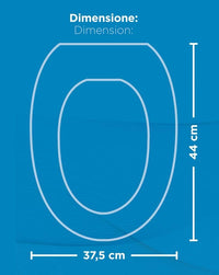 Copri Water Sedile WC Universale MDF Cerniere Metalliche Soft Close Rallentato