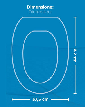 Copri Water Sedile WC Universale MDF Cerniere Metalliche Soft Close Rallentato