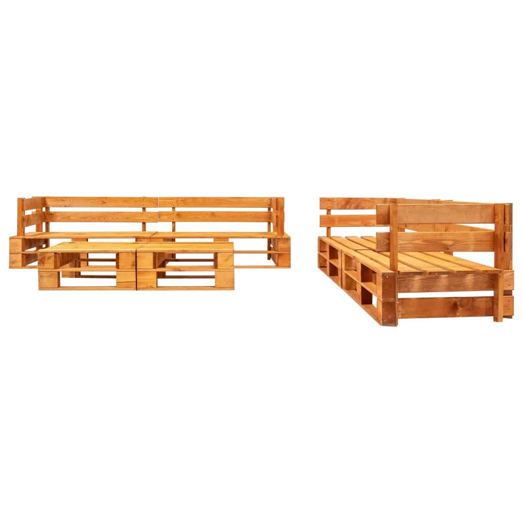 Set di mobili da giardino mobili da esterno set di mobili in pallet 6 pezzi legno marrone miele 02_0018467