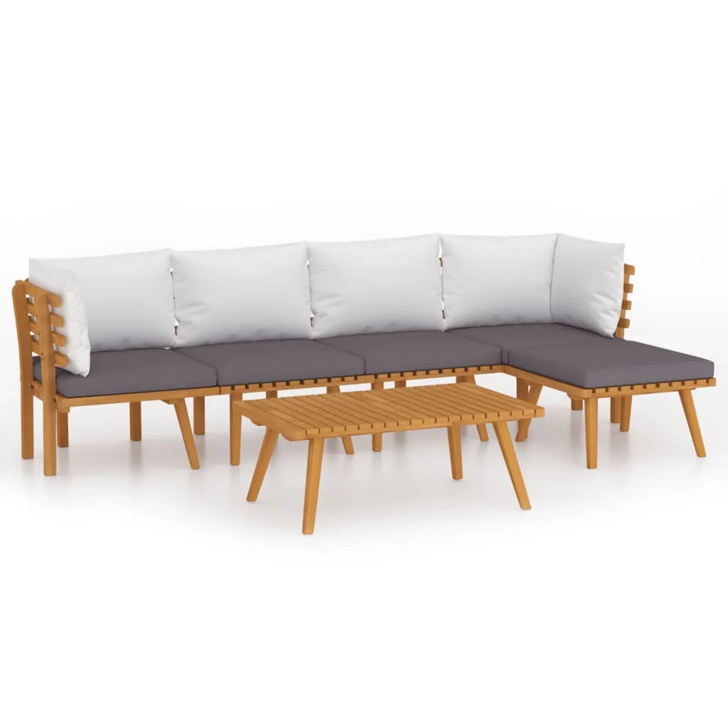 Set di mobili da giardino mobili da esterno 6 pezzi con cuscini legno massello di acacia 02_0016657