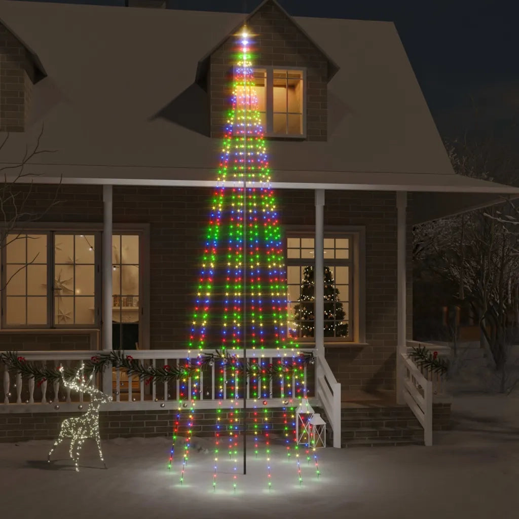 Albero di Natale Pennone Colorato 732 LED 500 cm 343529