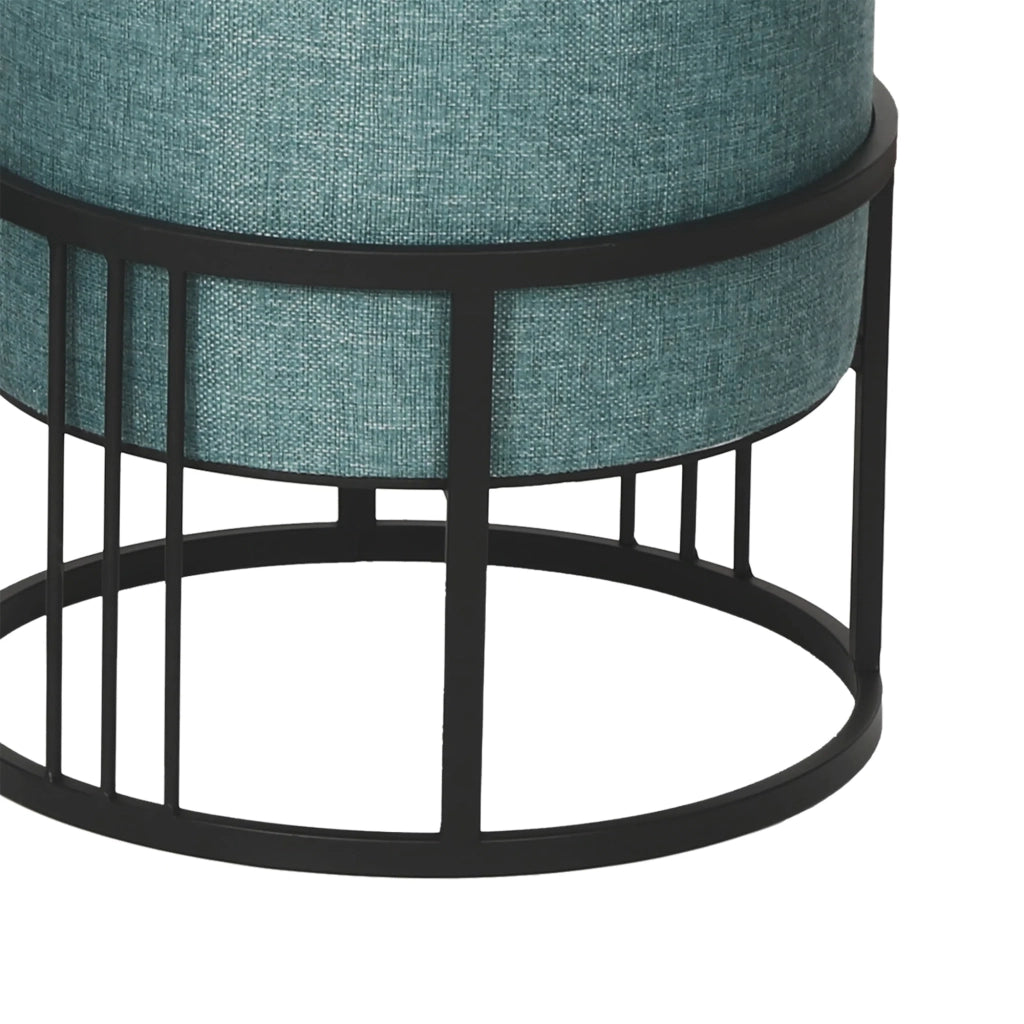 Set di 2 pouf impilabili design moderno e senza tempo multifunzionali rotondi verdi 03_0009696
