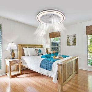 Ventilatore a Soffitto con Lampada Plafoniera LED 3 Velocità Luce RGB 80W Timer