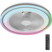 Ventilatore a Soffitto con Lampada Plafoniera LED 3 Velocità Luce RGB 80W Timer