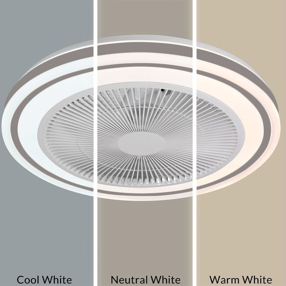 Ventilatore a Soffitto con Lampada Plafoniera LED 3 Velocità Luce RGB 80W Timer