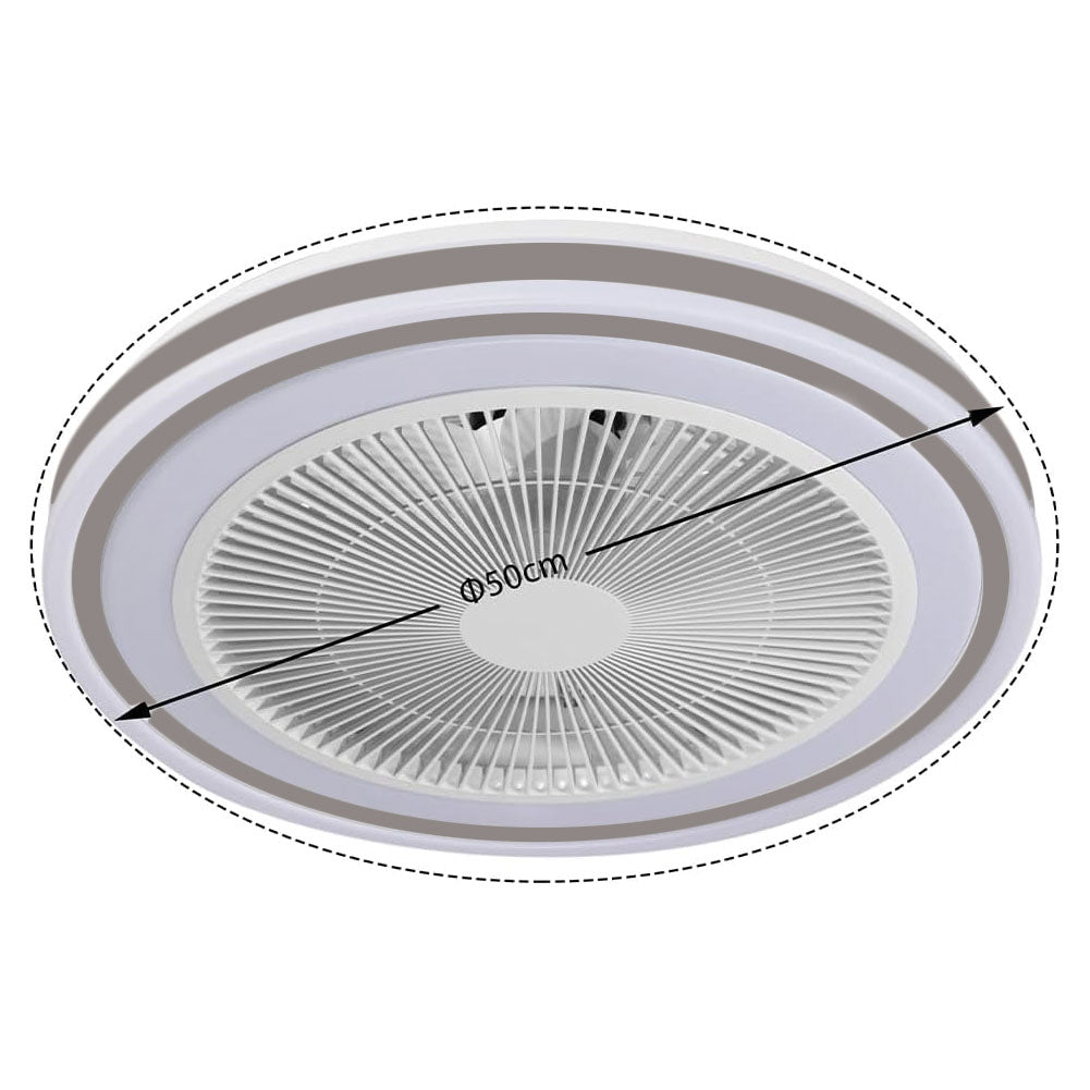Ventilatore a Soffitto con Lampada Plafoniera LED 3 Velocità Luce RGB 80W Timer