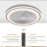 Ventilatore a Soffitto con Lampada Plafoniera LED 3 Velocità Luce RGB 80W Timer