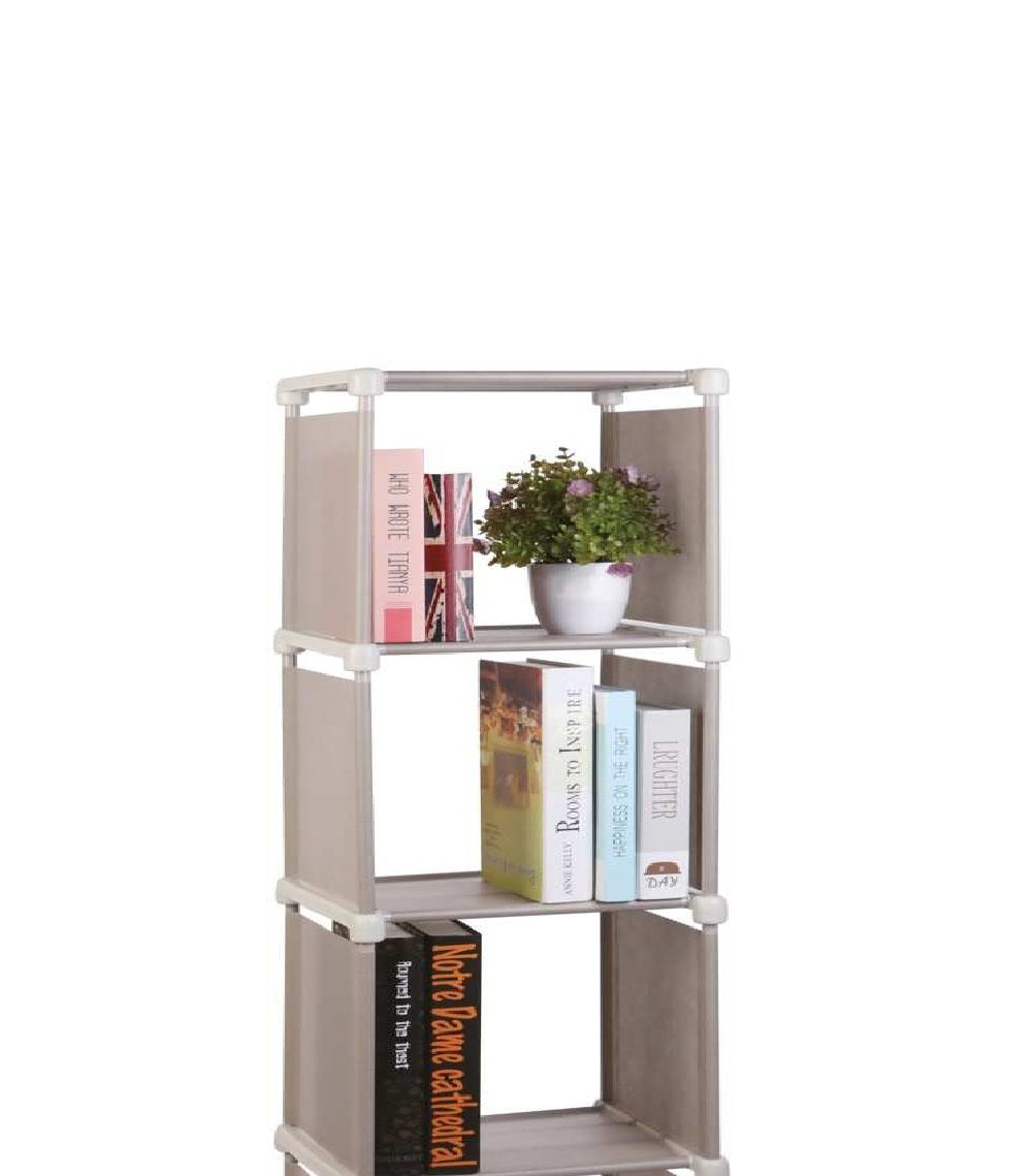 Scaffale Tower 4 Ripiani, Multiuso Salvaspazio in Tnt 32 x 30x h 125 cm Beige