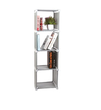 Scaffale Tower 4 Ripiani, Multiuso Salvaspazio in Tnt 32 x 30x h 125 cm Grigio