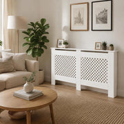 Radiator Cover, White, 152x19x81.5 Cm, MDF