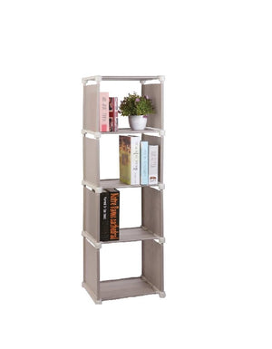 Scaffale Tower 4 Ripiani, Multiuso Salvaspazio in Tnt 32 x 30x h 125 cm Beige