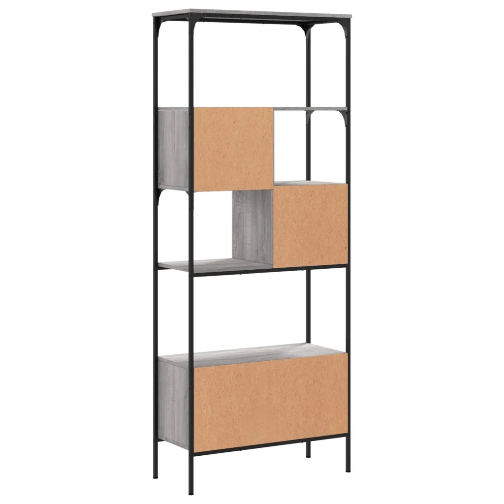 Libreria 5 Ripiani-Scaffale per Libri-Mobile di Stoccaggio Grigio Sonoma 76x33x188,5cm Legno Multistrato