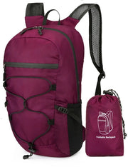 Borsa da viaggio ultraleggera, pieghevole e impermeabile, con tasca di stivaggio, borsa multifunzionale per uso quotidiano, borsa da bicicletta, adatta per attività all'aperto, sport, viaggi, escursioni, campeggio, bicicletta, 20 litri, blu scuro.