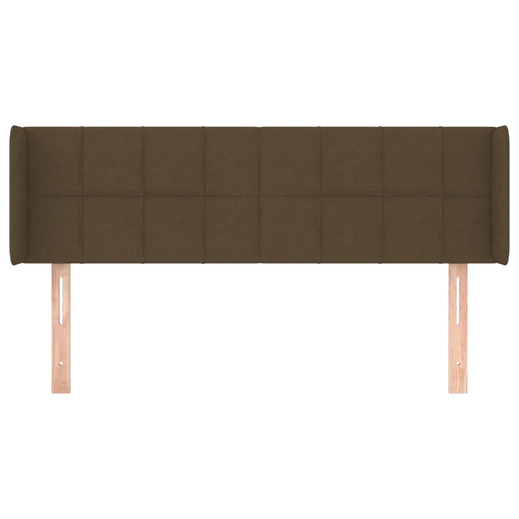 Testiera ad Orecchio Marrone Scuro 147x16x78/88 cm in Tessuto 3118769