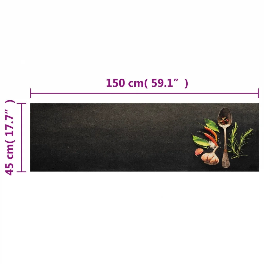 Tappeto da Cucina Lavabile-Tappetino da Cucina Spezie 45x150 cm Velluto 334845