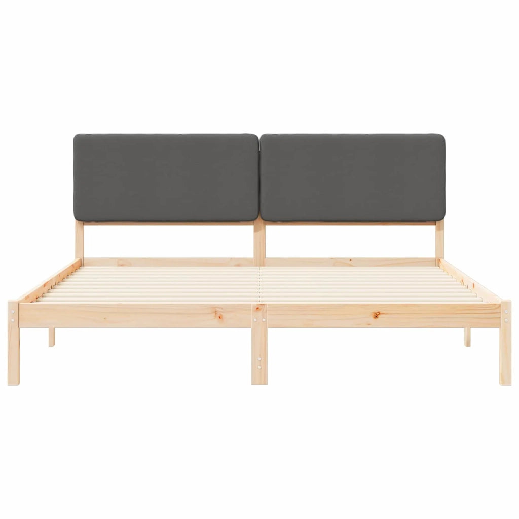 Letto con Testiera Rivestita Grigio scuro 180 x 200 cm