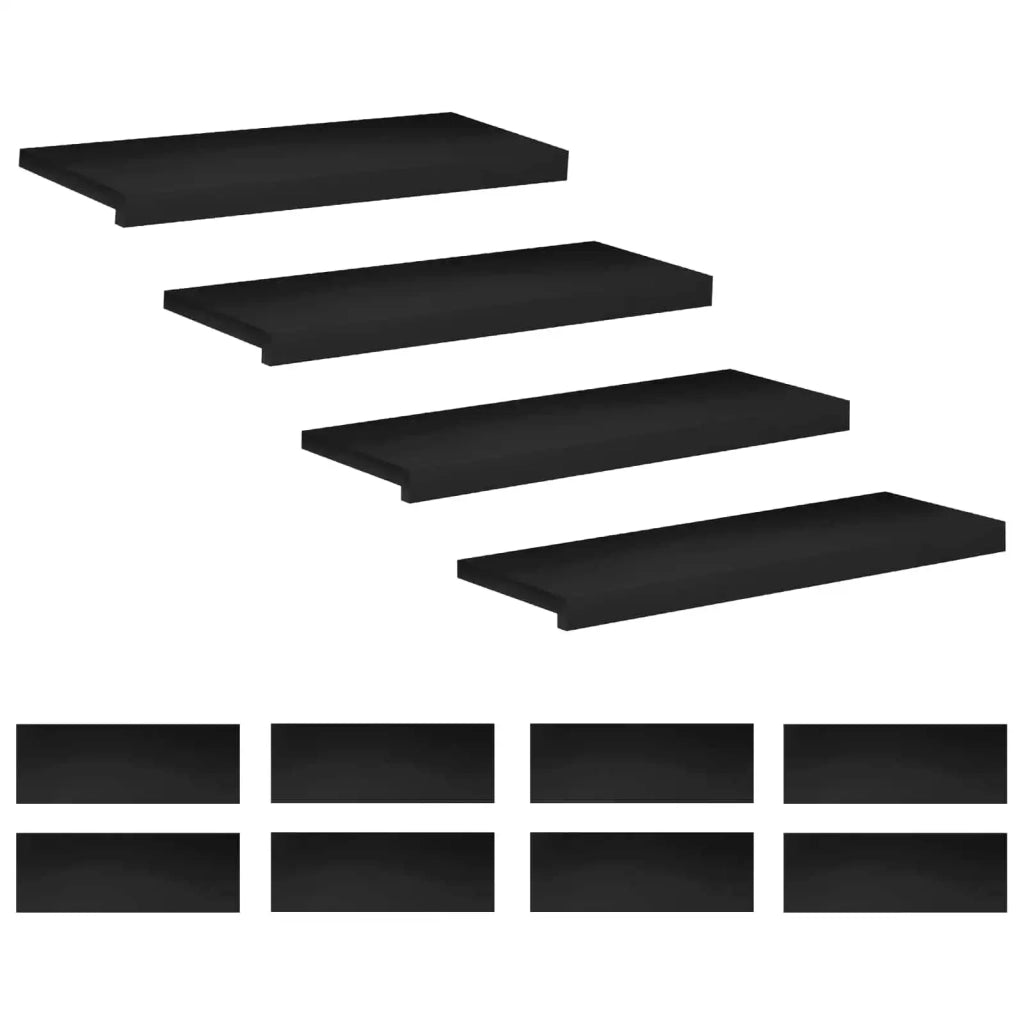Tappeti per scale 12 pz 70 x 25 x 2 cm Nero 3446388