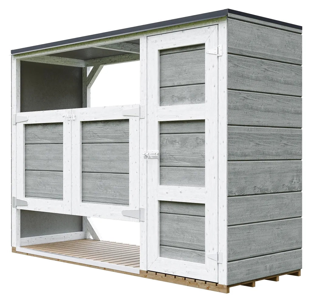 Ricovero per bidoni da giardino 2x240L TIMBELA M981A-TUNDRA GREY
