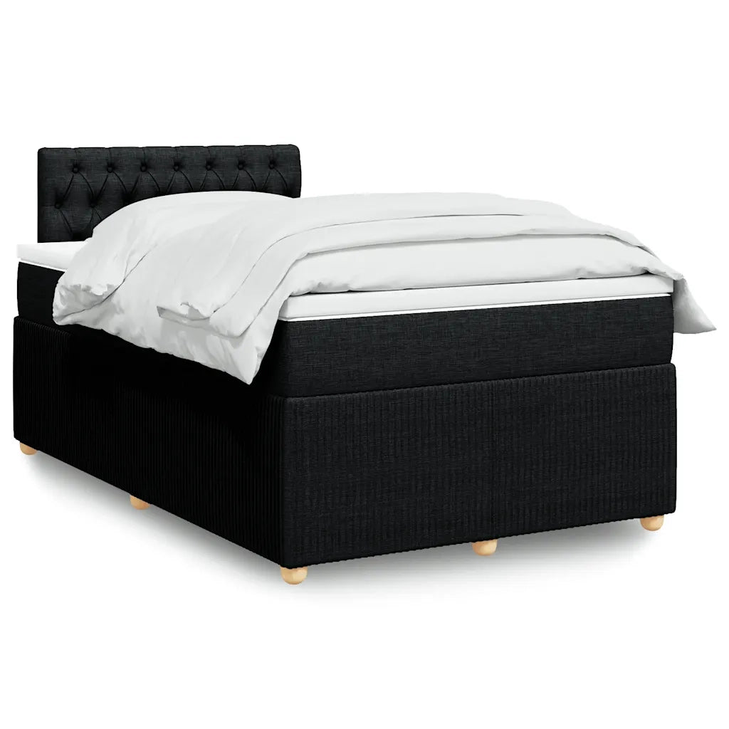 Giroletto a Molle con Materasso Nero 120x190 cm in Tessuto